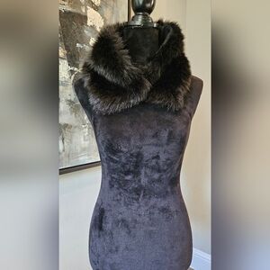 Zara Black Faux Fur Scarf